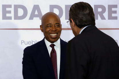 El alcalde de la ciudad de Nueva York, Eric Adams, en su visita en México.