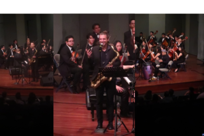 El francés tocó con la Orquesta Filarmónica Municipal de Guayaquil, dirigida por el maestro Manuel Campos.