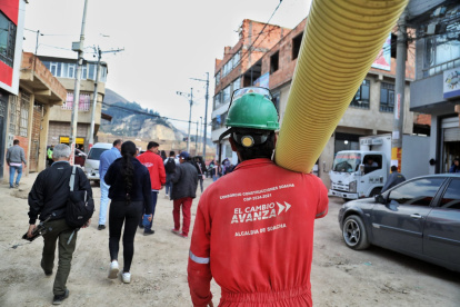 Obras en de la Alcaldía de Soacha, un municipio de Colombia que sortea al crimen organizado.