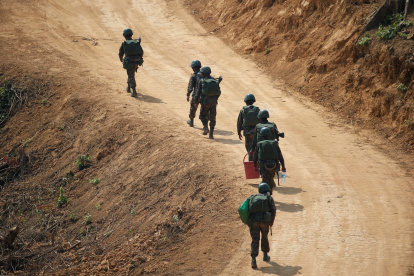 Imagen de archivo de soldados birmanos.