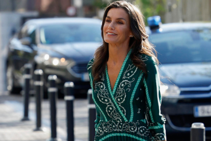 Letizia llegando a la cita en la que decidió rapear para llamar la atención de los medios.