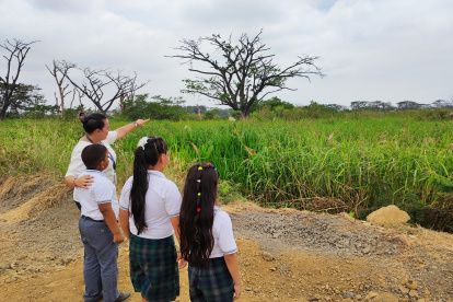 Ambiente. Los estudiantes realizan recorridos alrededor de su unidad, que está rodeado de árboles.