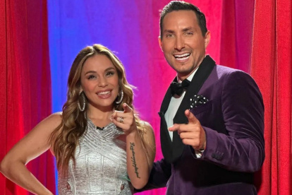 Eduardo con Fernanda Gallardo.