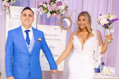 Jonathan Sánchez y Gabriela Ramírez se casaron el pasado abril.