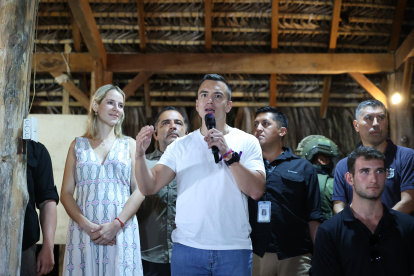 Desde su casa, en Olón, Daniel Noboa se proclamó ganador de la segunda vuelta.