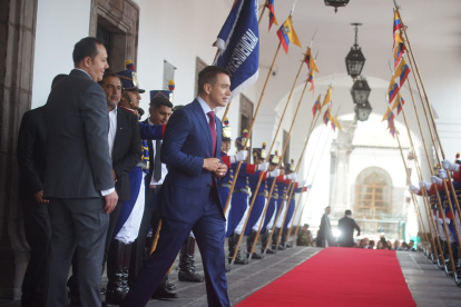 El presidente electo, Daniel Noboa, llegó hasta Carondelet para tener una reunión de transición con Guillermo Lasso