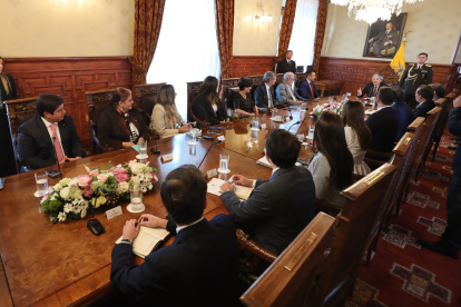 Carondelet. El presidente electo Daniel Noboa acudió ayer a su cita con Guillermo Lasso.