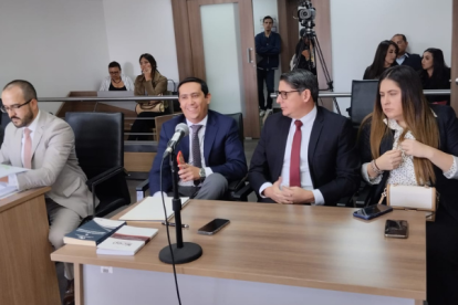 Recurso. El juez Walter Macías, durante la audiencia de acción de protección en contra de los tres vocales que lo destituyeron.