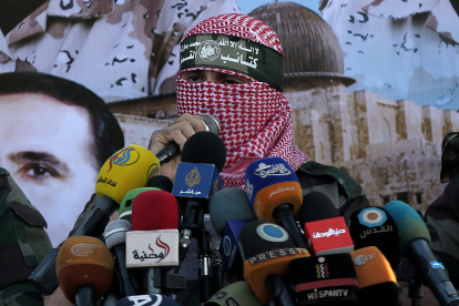 Anuncio. Abu Obeida, portavoz de las Brigadas Al Qasam.