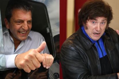 El oficialista Sergio Massa y el ultraderechista Javier Milei.