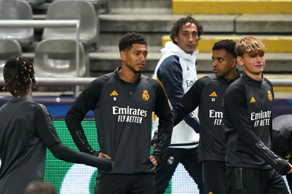 Braga (Portugal), 23/10/2023.- Real Madrid players attend a training session in Braga, Portugal, 23 October 2023. Real Madrid will play against SC Braga in their UEFA Champions League match on 24 October 2023. (Liga de Campeones) EFE/EPA/HUGO DELGADO