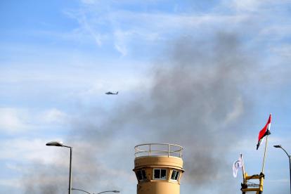 Vista de una zona controlada por EE.UU. en Irak durante un ataque, en una fotografía de archivo.