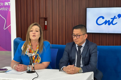 Lourdes Cuesta, gerente de CNT, durante la presentación de las medidas de prescripción de deudas.