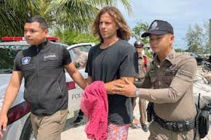El ciudadano español Daniel Sancho cuando fue detenido por la policía de Tailandia.