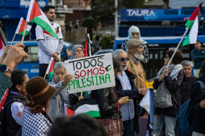 Marcha a favor de Palestina en Quito.