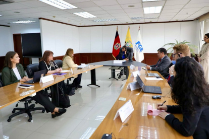 Cita. La reunión de la Fiscal General y los representantes de la ONU tuvieron una reunión protocolar en Quito.