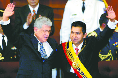 Foto de Archivo del expresidente Lucio Gutiérrez y el entonces vicepresidente Alfredo Palacio.