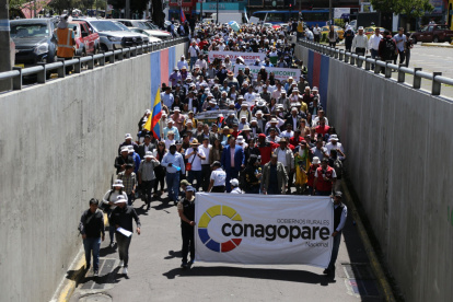 Quito. La manifestación de los GAD se desarrolló de forma pacífica.