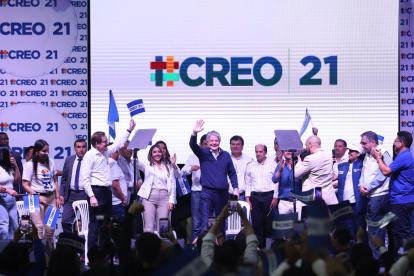Evento. El presidente Guillermo Lasso asistió a la convención nacional del movimiento CREO.