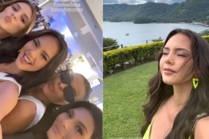 Delary Stoffer junto a sus compañeras de Miss Universo en El Salvador