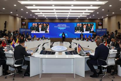 Reunión ministerial de defensa de Corea del Sur y los Estados miembros del Comando de la ONU (UNC por sus siglas en inglés), en el Ministerio de Defensa en Seúl, el 14 de noviembre de 2023.