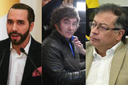 Nayib Bukele, Javier Milei y Gustavo Petro - Dos funcionarios latinoamericanos responden a opiniones del presidente electo de Argentina