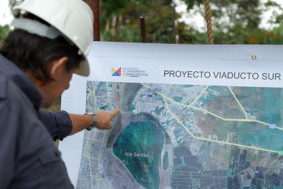 Revisión de la zona de influencia donde se construirá el quinto puente, que conectará a Guayaquil con Durán y la vía Puerto Inca–Naranjal.