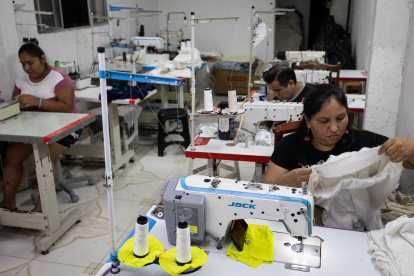 El taller de trabajo de la costurera boliviana Dilma Chilaca, el 10 de noviembre de 2023, en Sao Paulo (Brasil)