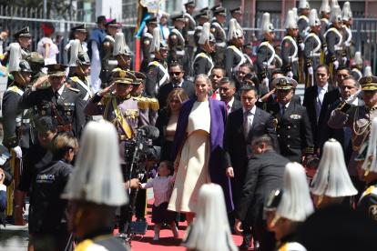 El mandatario llegó a la Asamblea junto a su esposa Lavinia Balbonesi, a quien agradeció en varias ocasiones el apoyo.