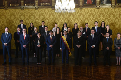 Registro. La vicepresidenta Verónica Abad no estuvo en Carondelet para la foto oficial.