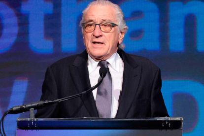 Robert De Niro durante su discurso en la ceremonia llevada a cabo en Nueva York.