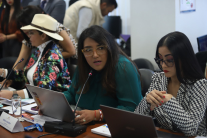 Protagonista. La correísta Gissela Garzón (en el centro) será la ponente del juicio político a la fiscal. Hasta la víspera, no tenía mayor idea de los cargos.