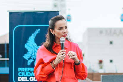 Referencia. La prefecta del Guayas, Marcela Aguiñaga, dio detalles en su cuenta de X sobre los temas tratados en importante reunión.