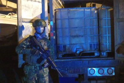 Acciones. En el sector Palmales, en Arenillas, fueron decomisaron 1.500 galones de diésel sin documentación.