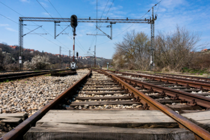 Referencial de rieles de tren.