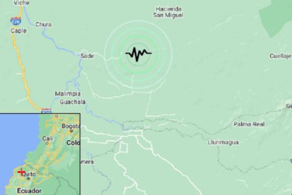 Imagen del epicentro del movimiento telúrico.