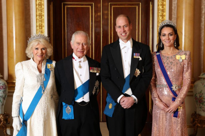 Camilla, Carlos III, Guillermo y Kate Middleton.