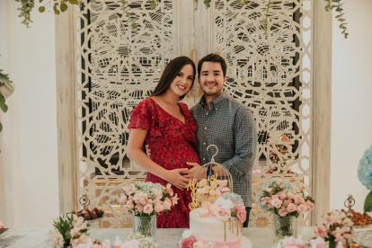 Doménica Saporiti con su esposo.