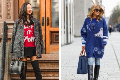 con faldas o en modo vestido también son opciones para utilizar este abrigo