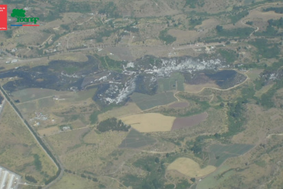 Una imagen que muestra baja intensidad al interior de una área quemada.