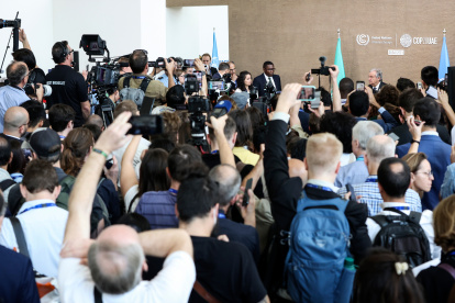 Dubái. El secretario general de la ONU, António Guterres, responde acerca del avance de la Cumbre del Clima.