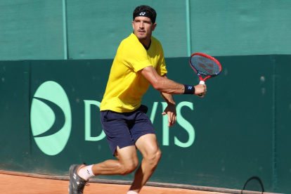 Emilio Gómez en la última serie disputad el Salinas Golf y Tenis Club, en 2022.