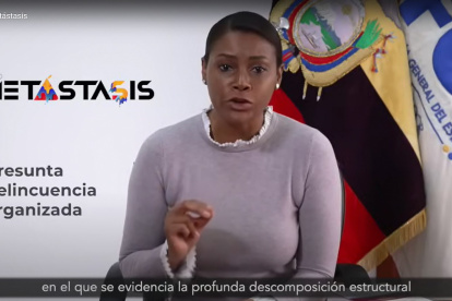 Metástasis. La fiscal Diana Salazar comunicó el resultado de su operativo en un video de tres minutos.