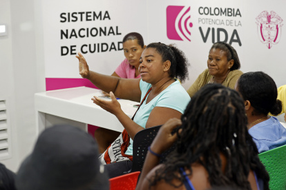 Acto. Cuidadoras durante un taller de la Ruta Nacional del Cuidado, el 7 de diciembre del 2023, en María La Baja