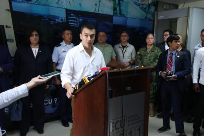 Dato. En una breve rueda de prensa dada en el ECU 911, el presidente Daniel Noboa adelantó que se desarrollarán más acciones de seguridad.