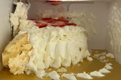 Tarta.- Una de las fotos del dulce que se publicó en las redes sociales.
