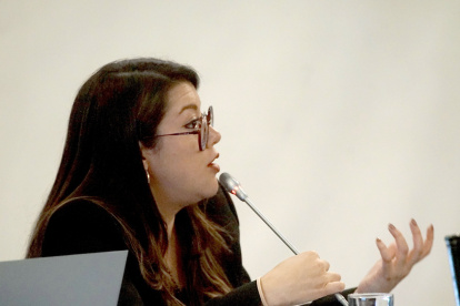 La ministra de Energía, Andrea Arrobo, compareció este 26 de diciembre de 2023 en la Asamblea.