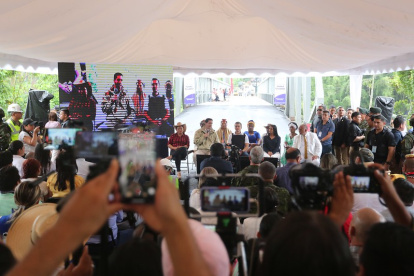 Actividad. El presidente Daniel Noboa participó de inauguración de obra.