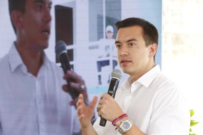 Daniel Noboa este 3 de enero en sus recorridos.