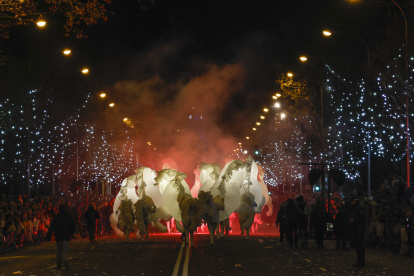 Cabalgata de los Reyes Magos, este viernes en el centro de Madrid.